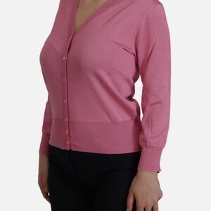 Dolce & Gabbana 100% Silk Pink Cardigan